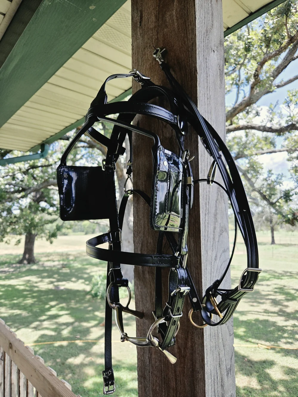 Amish Made Driving Bridle Brahma Webb/Biotane Full Horse w/bit exceptional